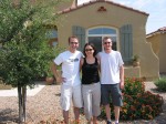Ben and Tim with Maria at her house in Tucson. Note especially the decorative rock lawn.